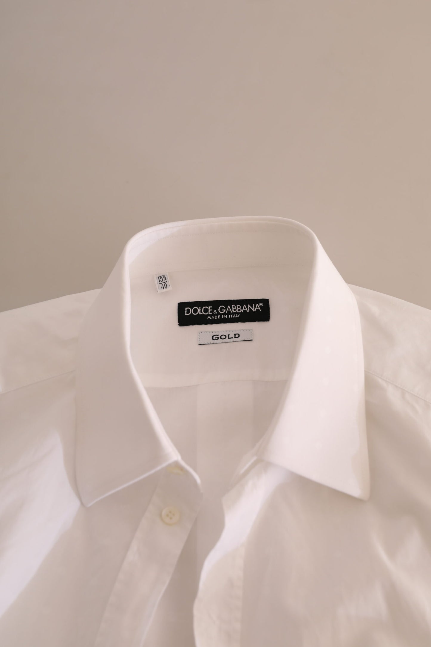 Dolce & Gabbana White GOLD Cotton SlimFit Formal Dress Shirt