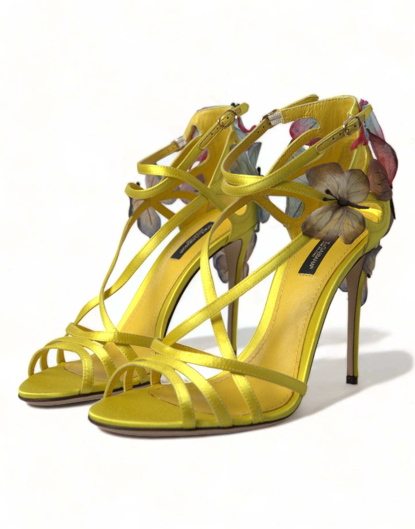 Dolce & Gabbana Chic Satin Floral Heeled Sandals