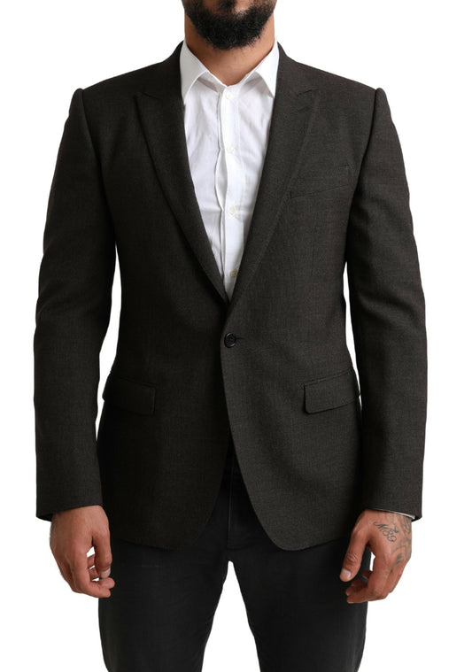 Dolce & Gabbana Elegant Dark Gray Martini Blazer