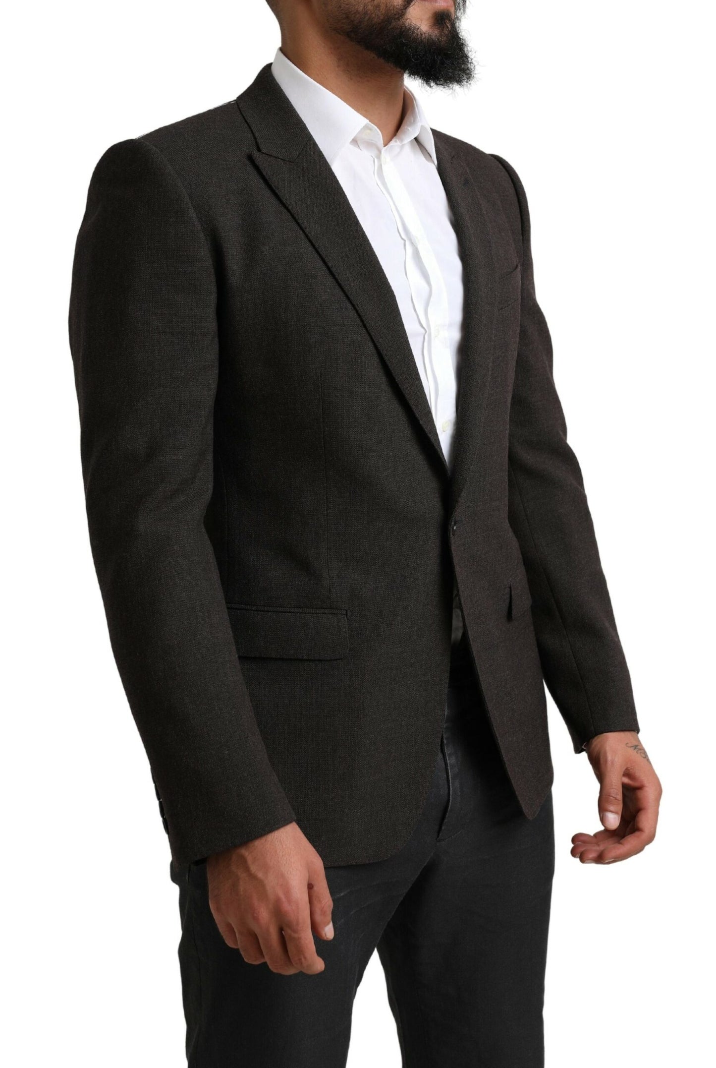 Dolce & Gabbana Elegant Dark Gray Martini Blazer