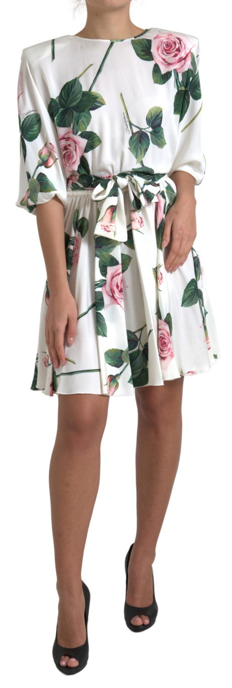 Dolce & Gabbana Elegant Floral A-Line Knee-Length Dress