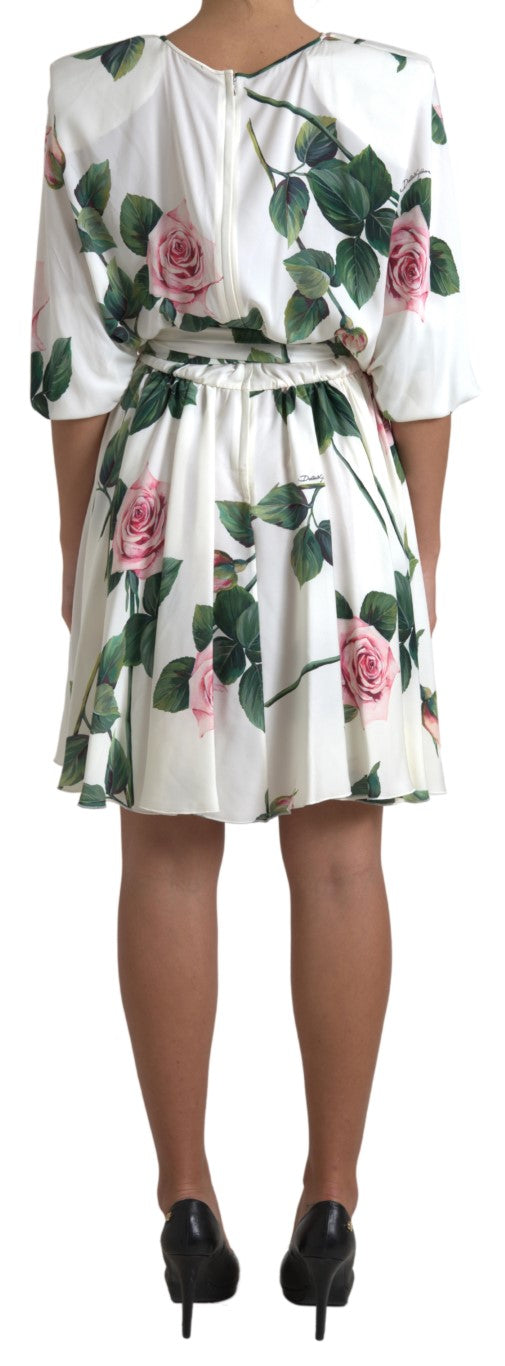 Dolce & Gabbana Elegant Floral A-Line Knee-Length Dress