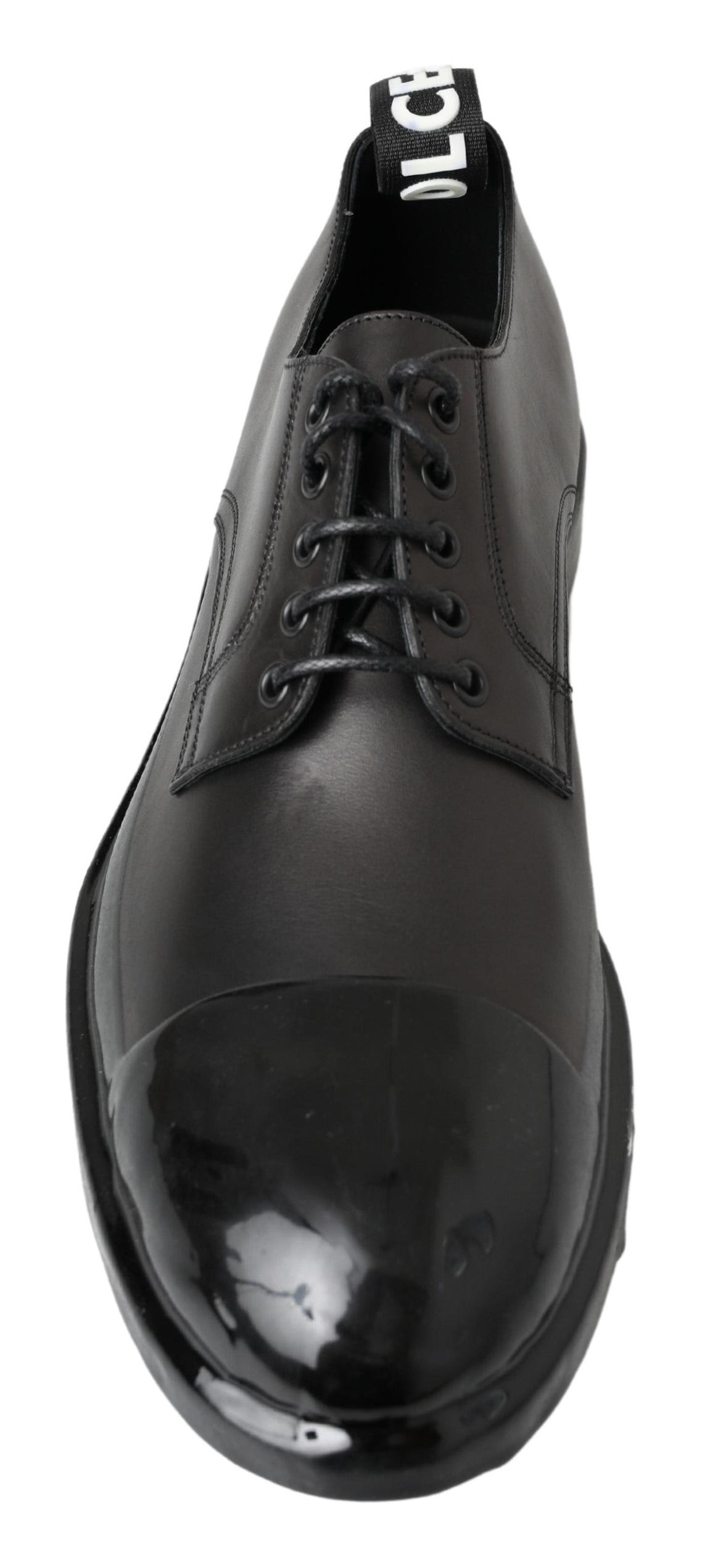 Dolce & Gabbana Black Leather Derby Dress Shoes