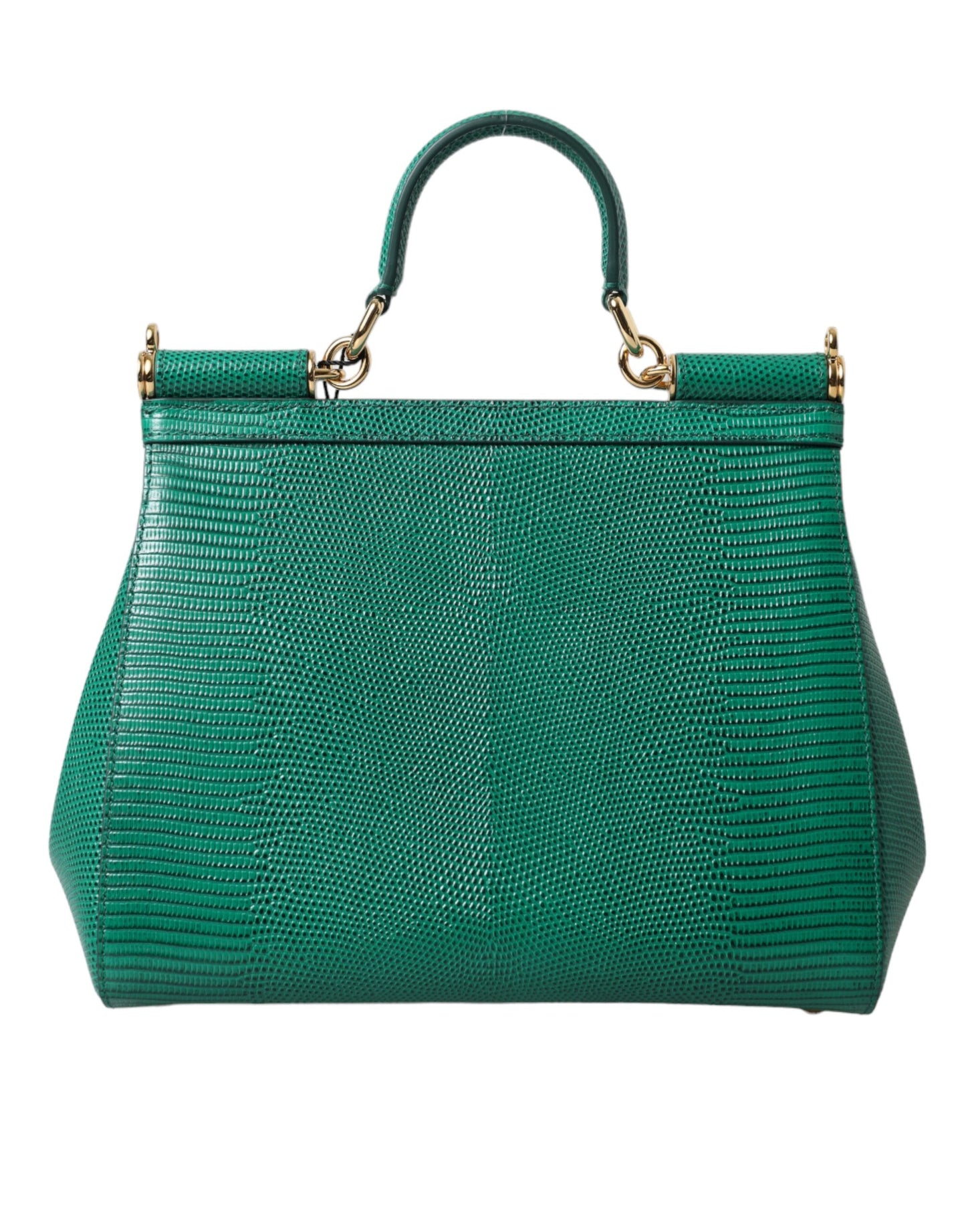 Dolce & Gabbana Elegant Green Leather Miss Sicily Satchel