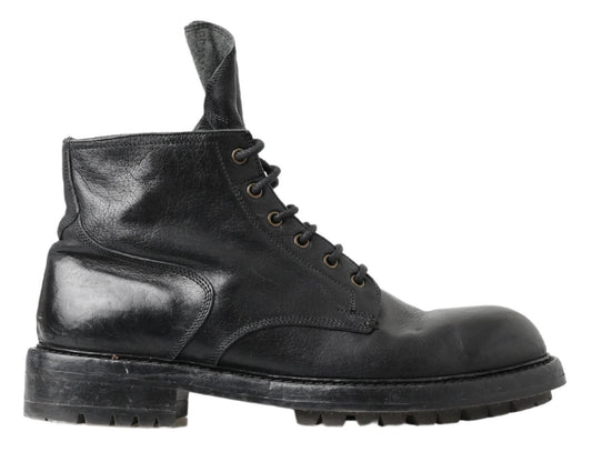 Dolce & Gabbana Elevate Your Style with Combat Leather Boots