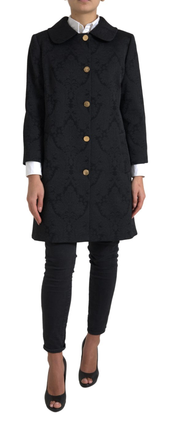 Dolce & Gabbana Black Floral Print Coat Blazer Jacket