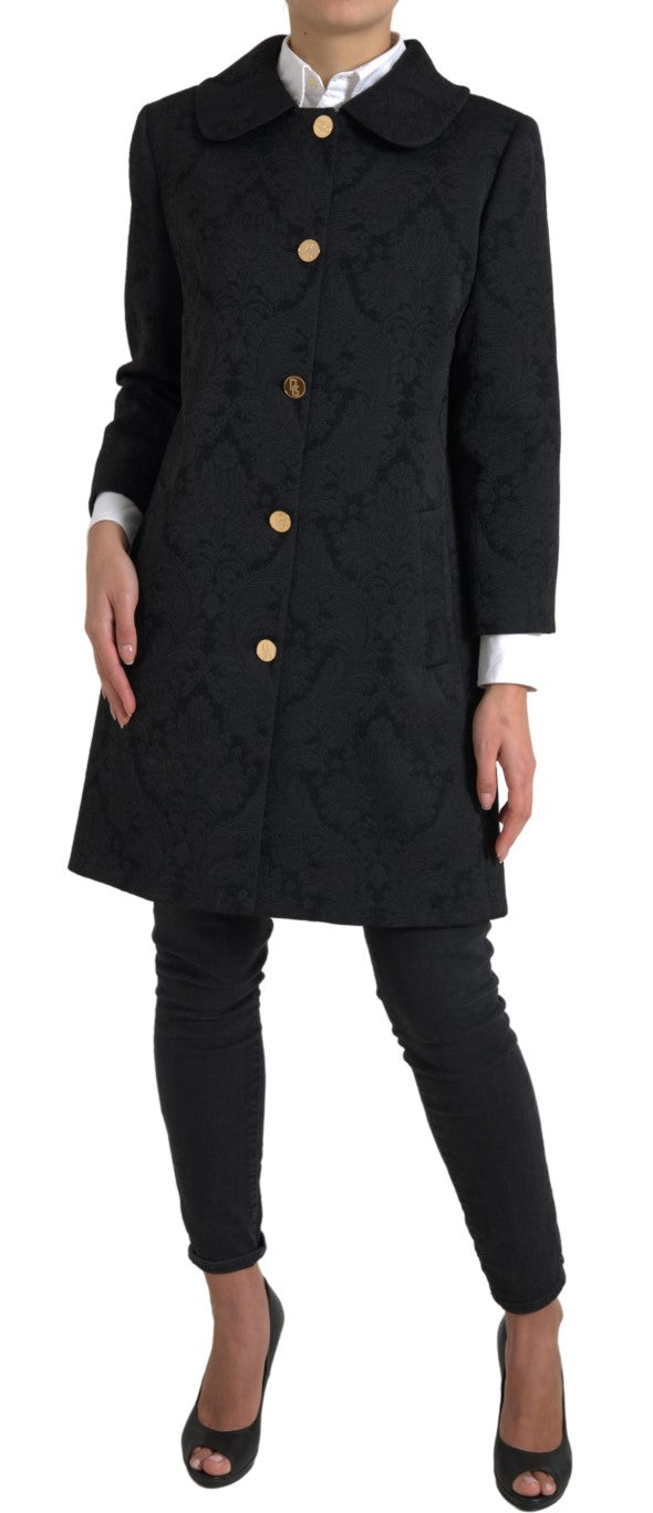 Dolce & Gabbana Black Floral Print Coat Blazer Jacket