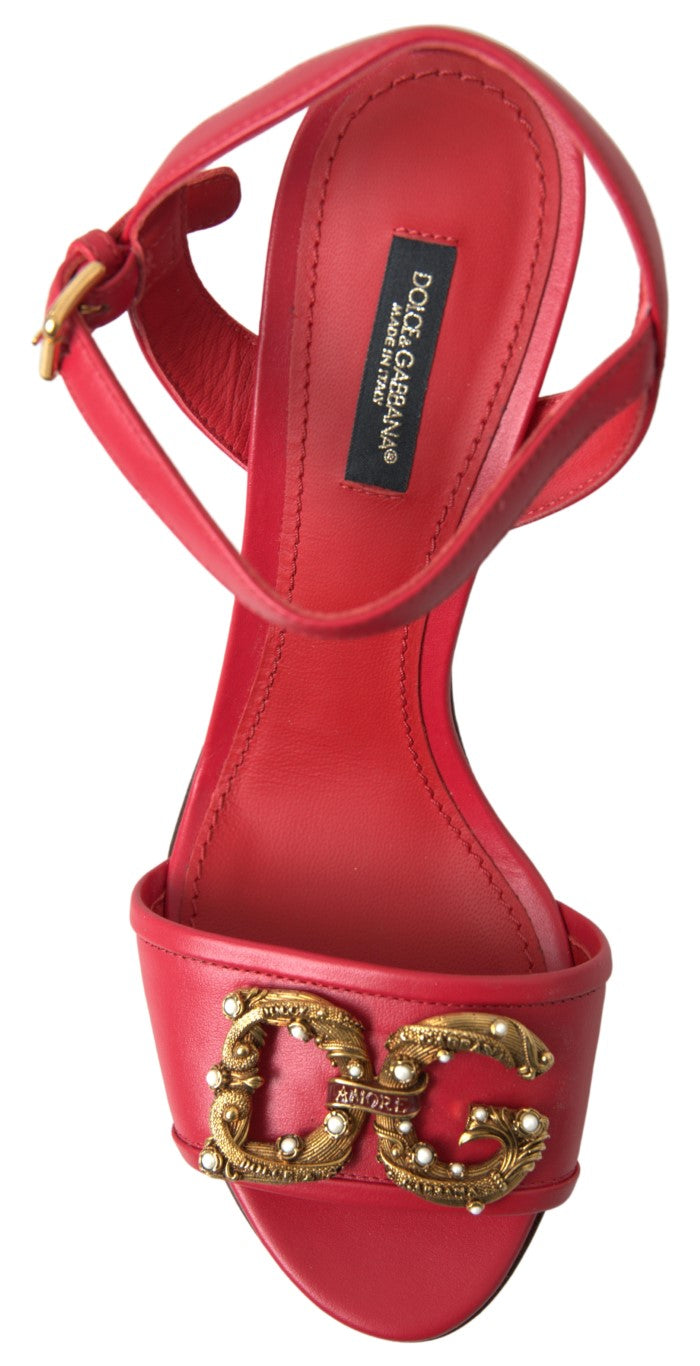 Dolce & Gabbana Red Stiletto Sandal Heels