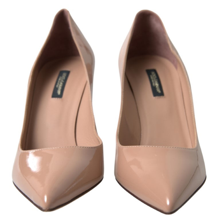 Dolce & Gabbana Elegant Beige Patent Leather Pumps