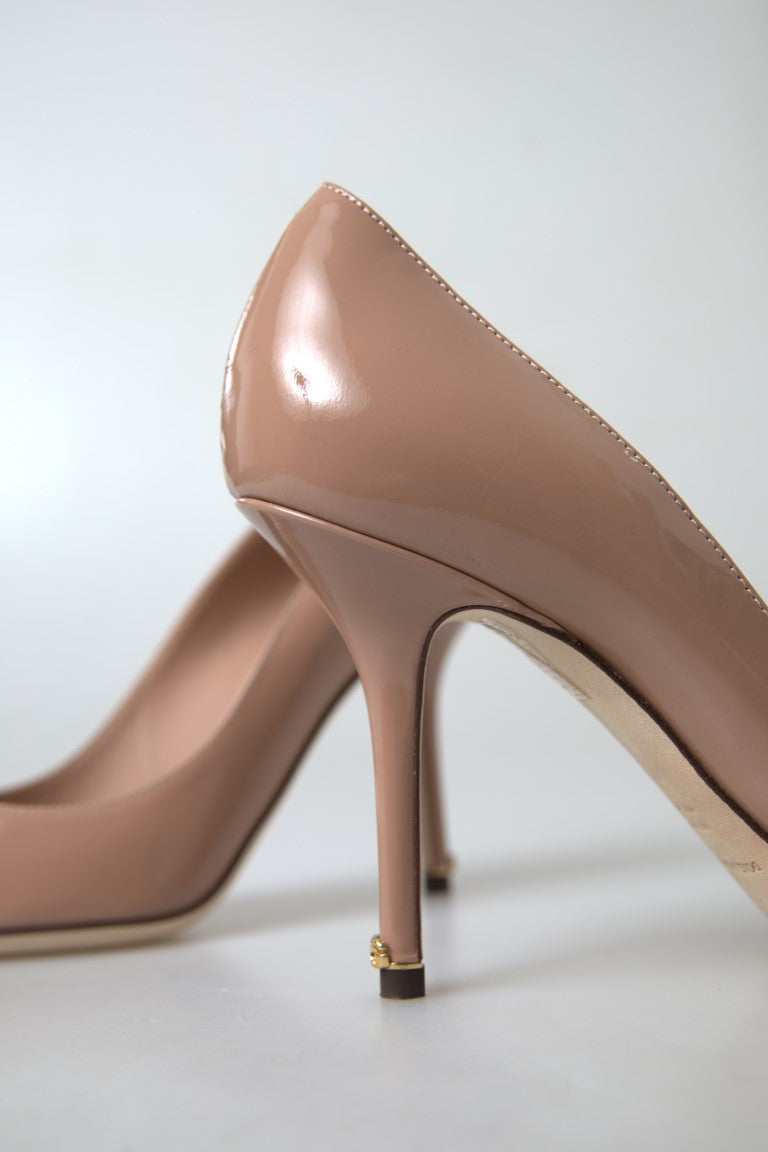 Dolce & Gabbana Elegant Beige Patent Leather Pumps