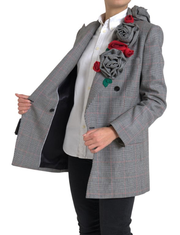 Dolce & Gabbana Chic Double Breasted Gray Wool Blazer