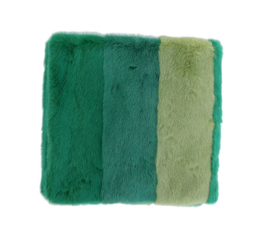 Dolce & Gabbana Elegant Green Mink Fur Scarf Wrap