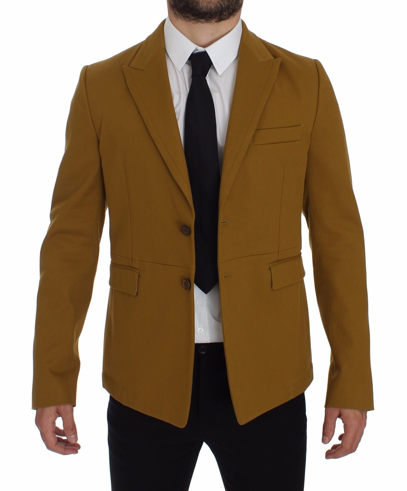 Dolce & Gabbana Yellow Cotton Stretch Blazer