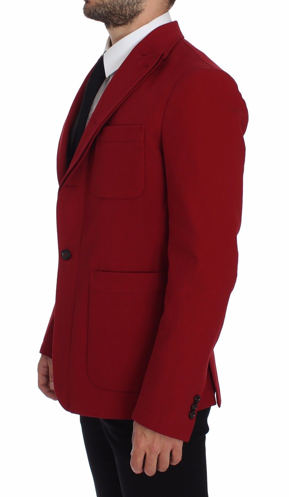 Dolce & Gabbana Elegant Red Cotton Stretch Two-Button Blazer