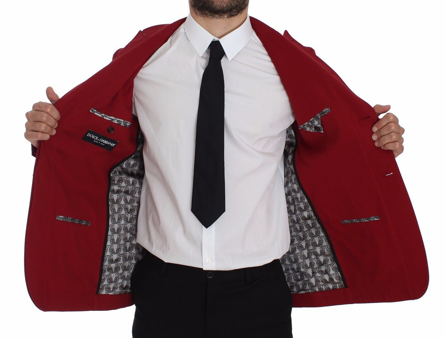 Dolce & Gabbana Elegant Red Cotton Stretch Two-Button Blazer