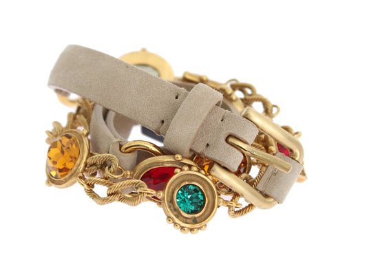 Dolce & Gabbana Elegant Multicolor Crystal Embellished Belt