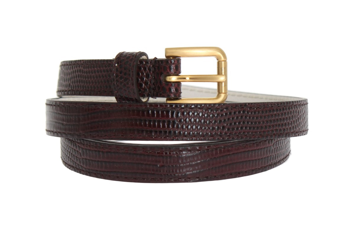 Dolce & Gabbana Elegant Bordeaux Leather Waist Belt