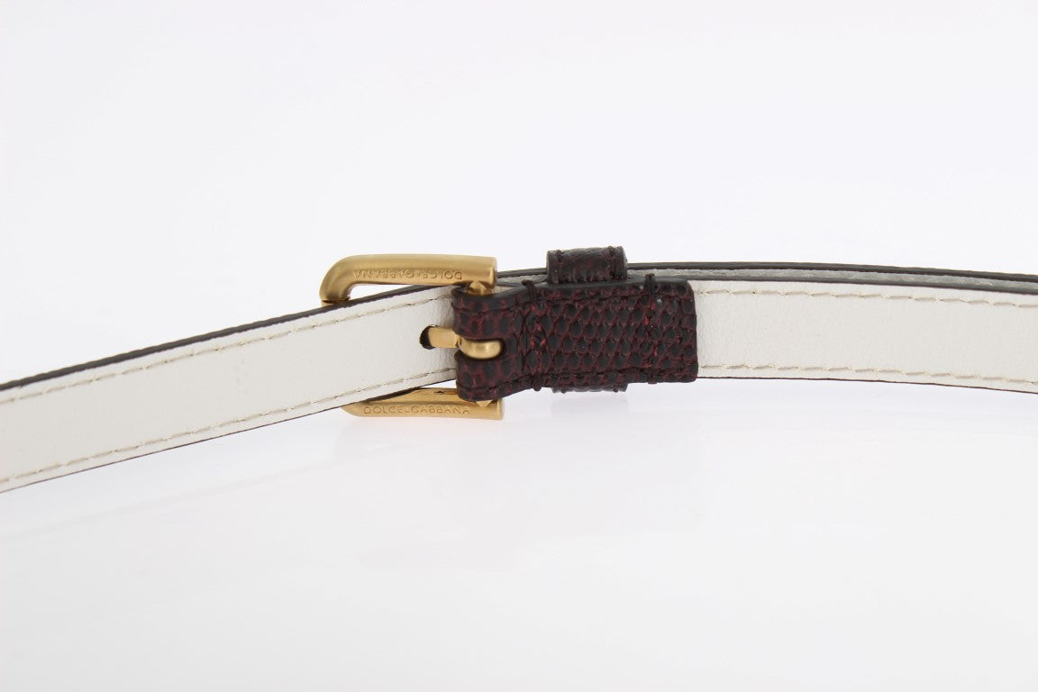 Dolce & Gabbana Elegant Bordeaux Leather Waist Belt