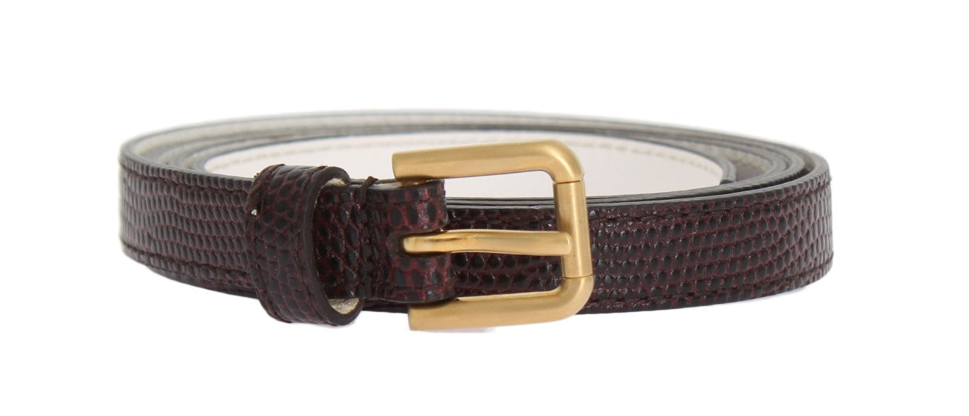 Dolce & Gabbana Elegant Bordeaux Leather Waist Belt