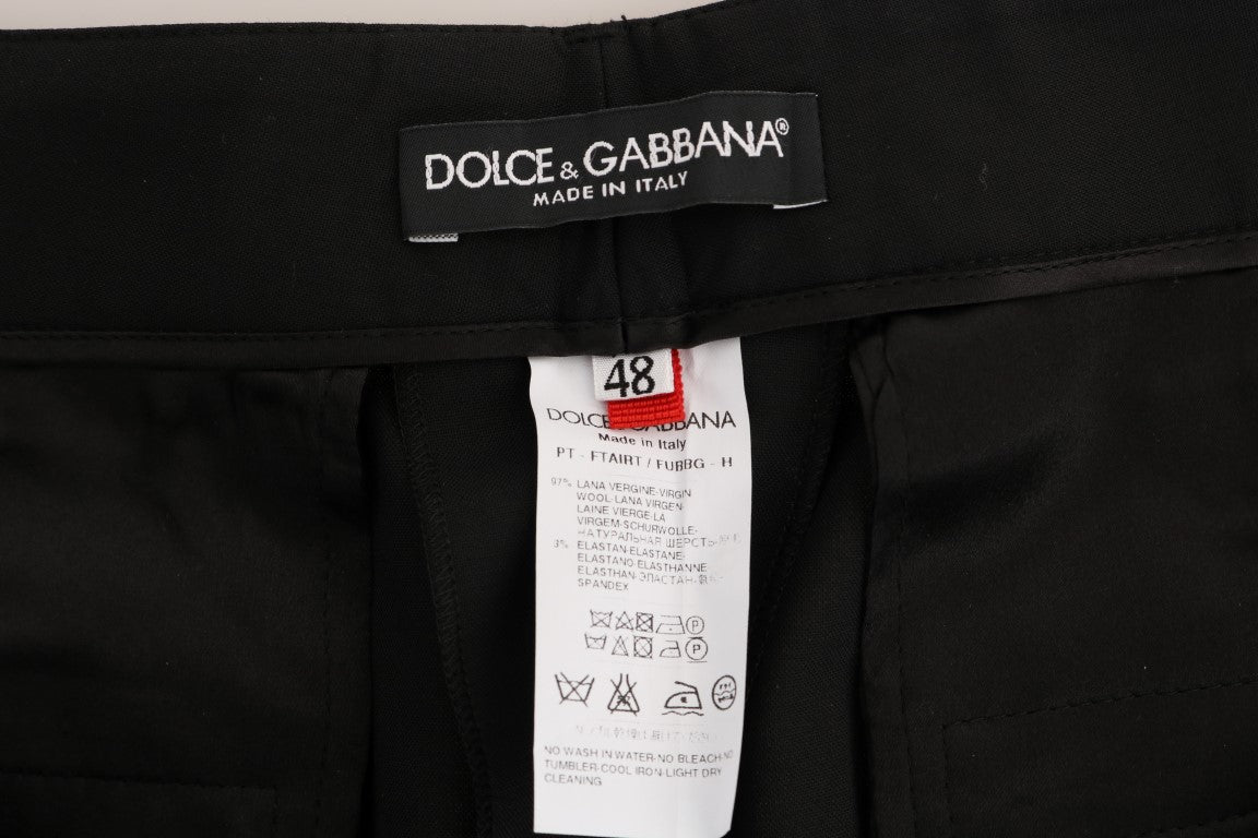 Dolce & Gabbana Chic Black Wool Blend Baggy Pants