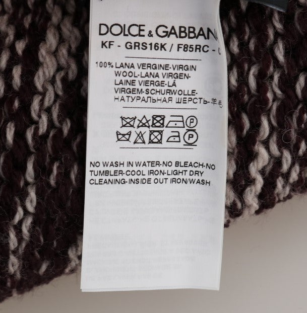 Dolce & Gabbana Elegant Bordeaux Wool Scarf for Men