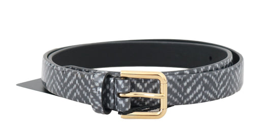 Dolce & Gabbana Elegant Chevron Leather Waist Belt