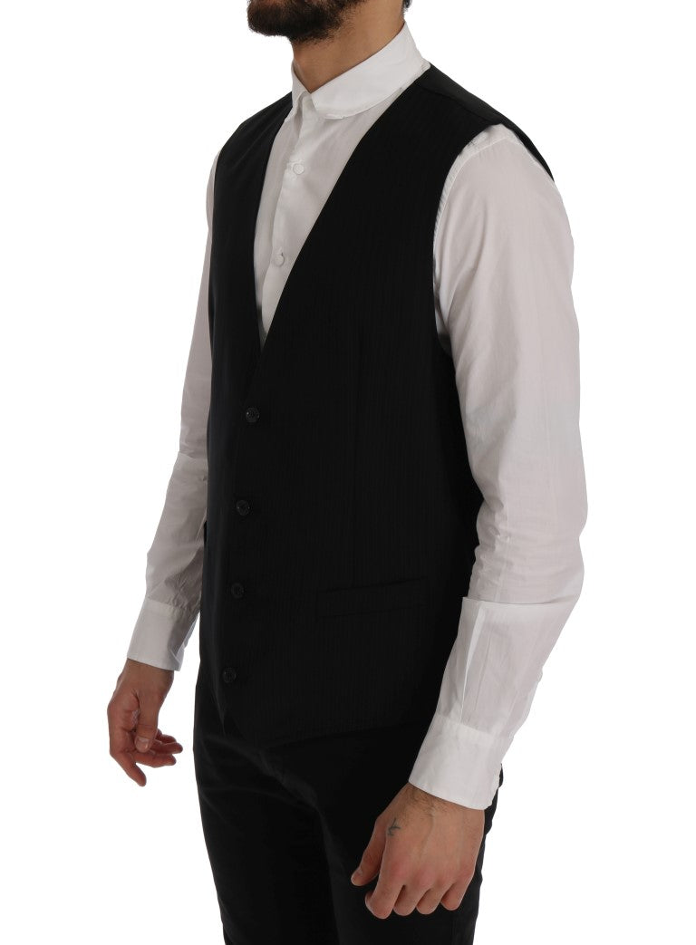 Dolce & Gabbana Elegant Striped Wool Waistcoat Vest