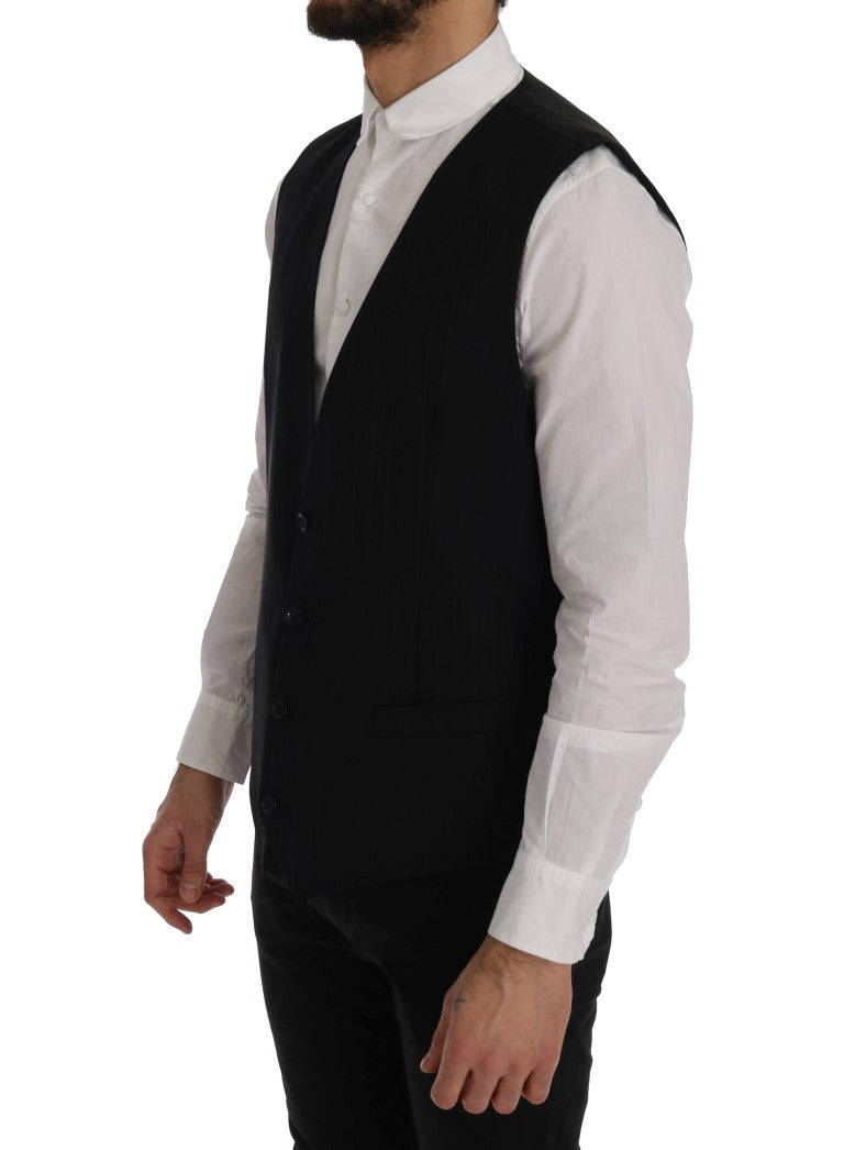 Dolce & Gabbana Elegant Striped Wool Blend Waistcoat Vest