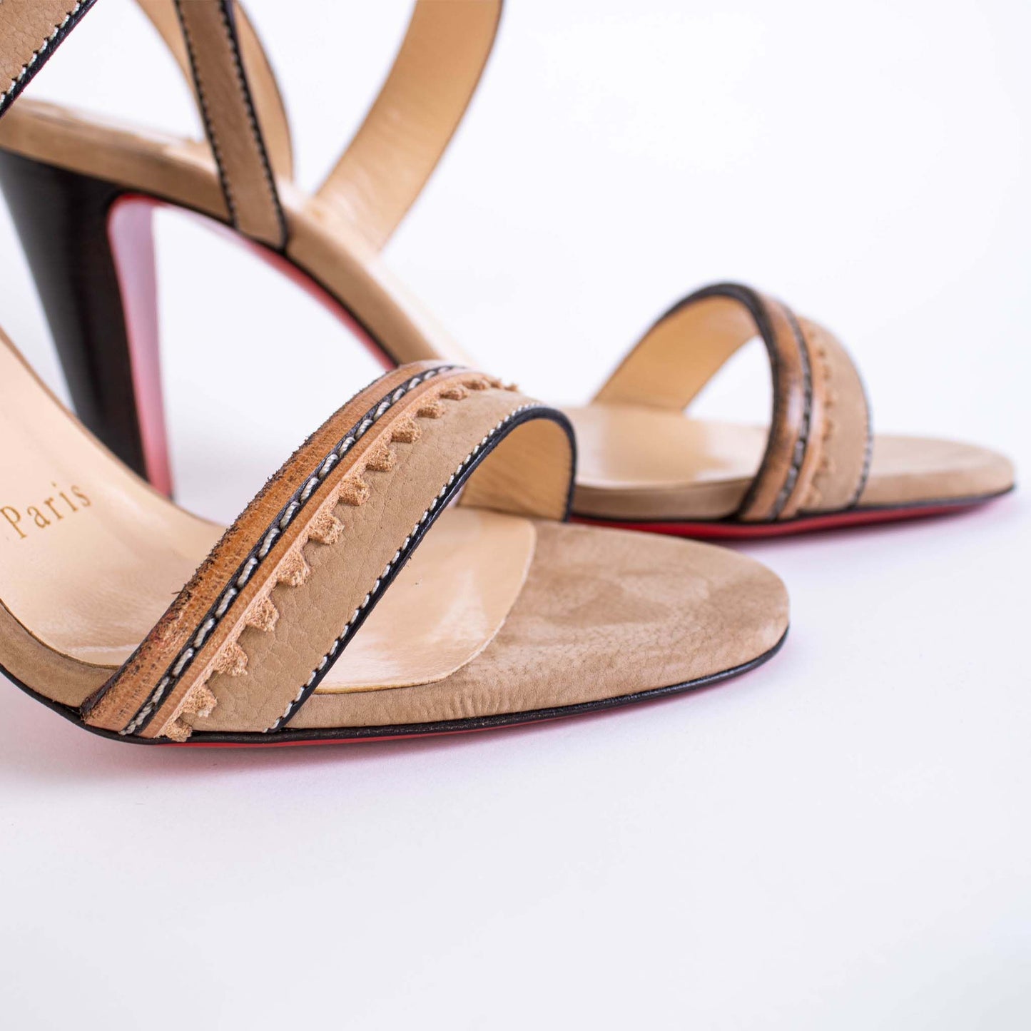 Christian Louboutin Elegant Suede Sandals with Leather Details