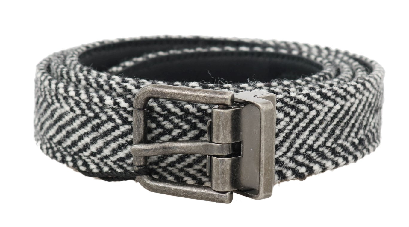 Dolce & Gabbana Elegant Black and White Men's Wool Belt