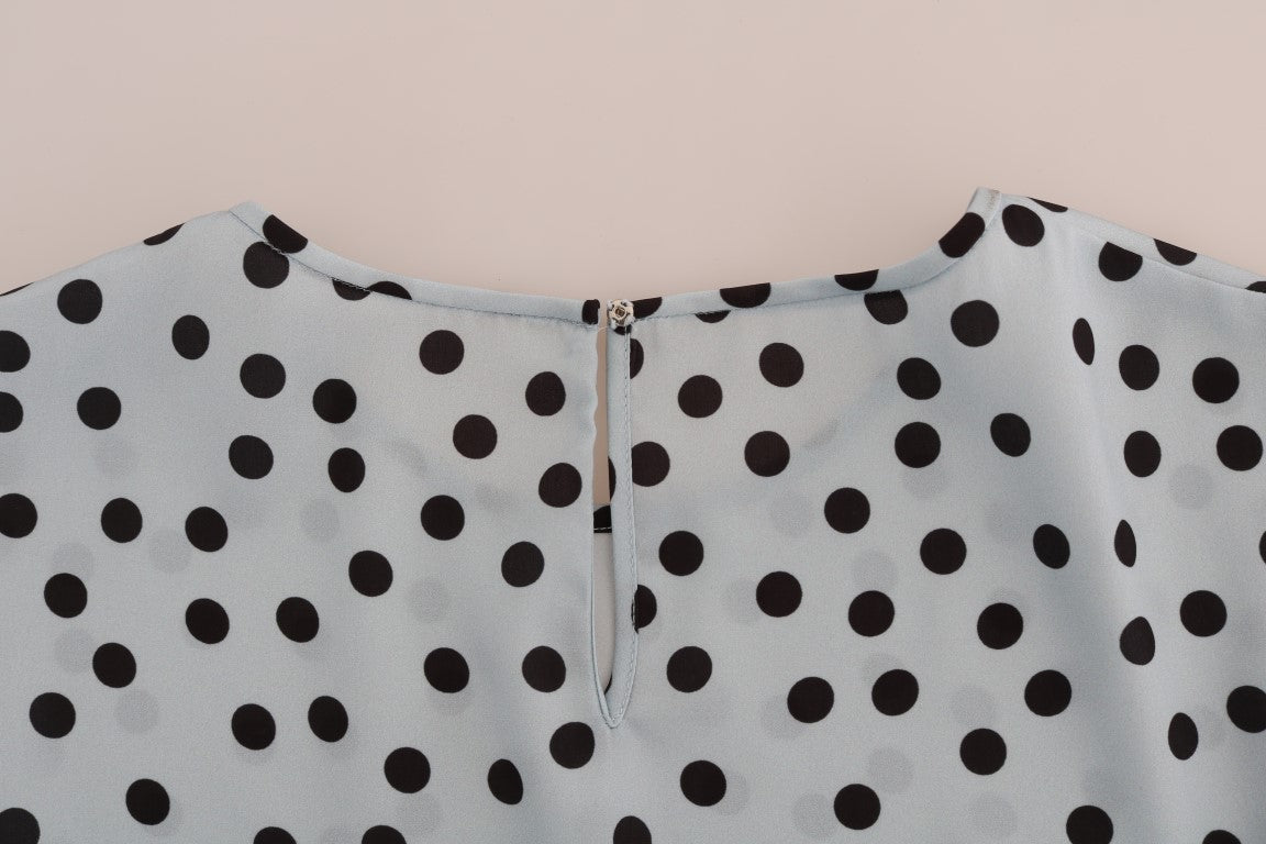 Dolce & Gabbana Polka Dotted Silk Blouse Top