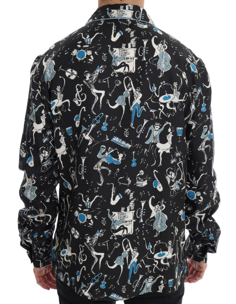 Dolce & Gabbana Silk Jazz Motive Casual Shirt