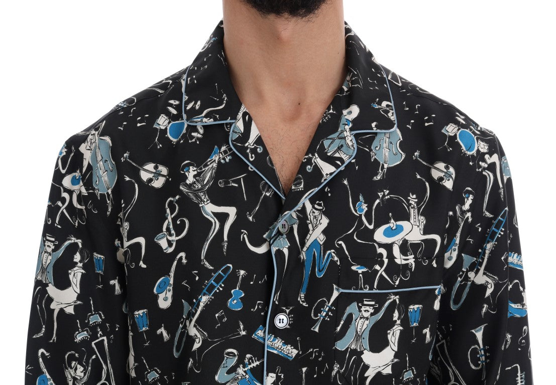 Dolce & Gabbana Silk Jazz Motive Casual Shirt