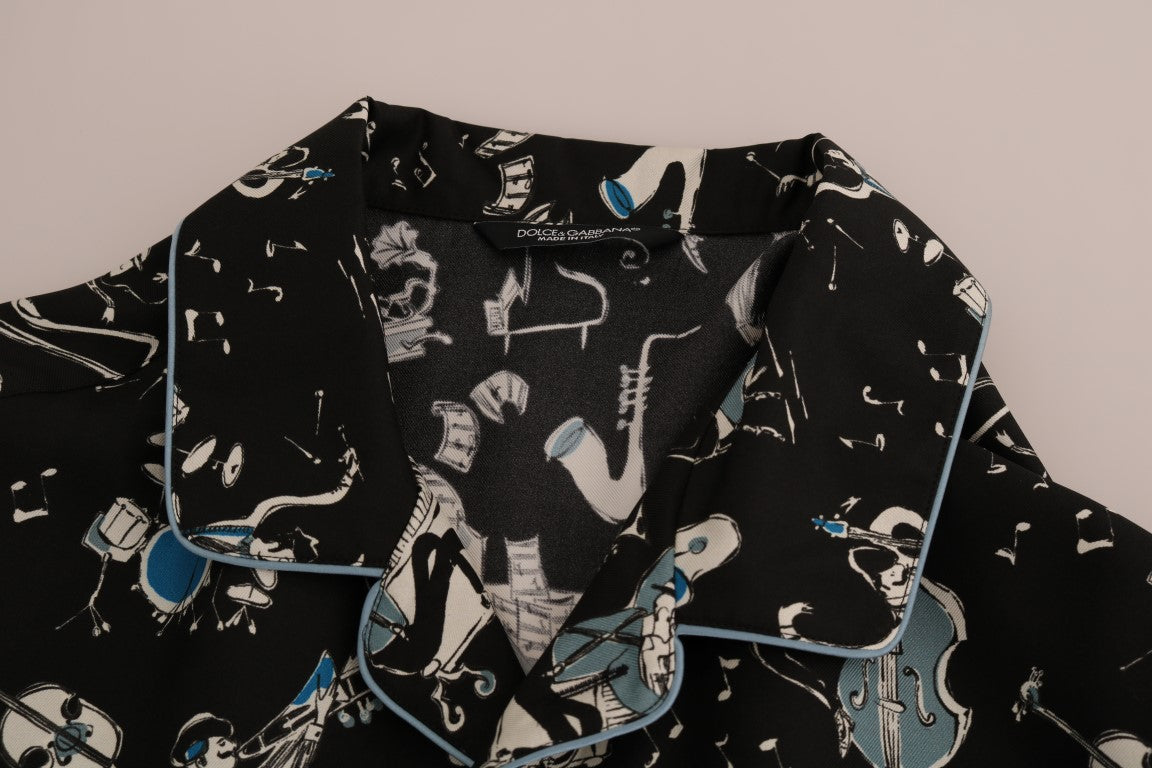 Dolce & Gabbana Silk Jazz Motive Casual Shirt