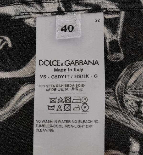 Dolce & Gabbana Silk Jazz Motive Casual Shirt