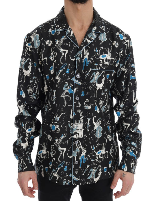 Dolce & Gabbana Silk Jazz Motive Casual Shirt