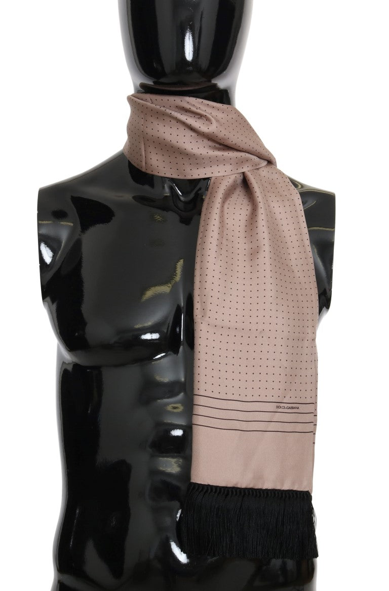 Dolce & Gabbana Elegant Pink Polka Dot Silk Scarf