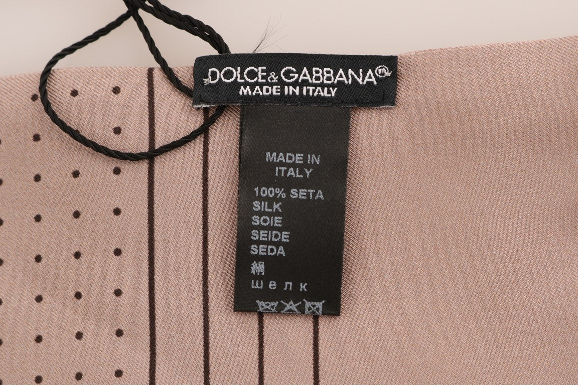 Dolce & Gabbana Elegant Pink Polka Dot Silk Scarf