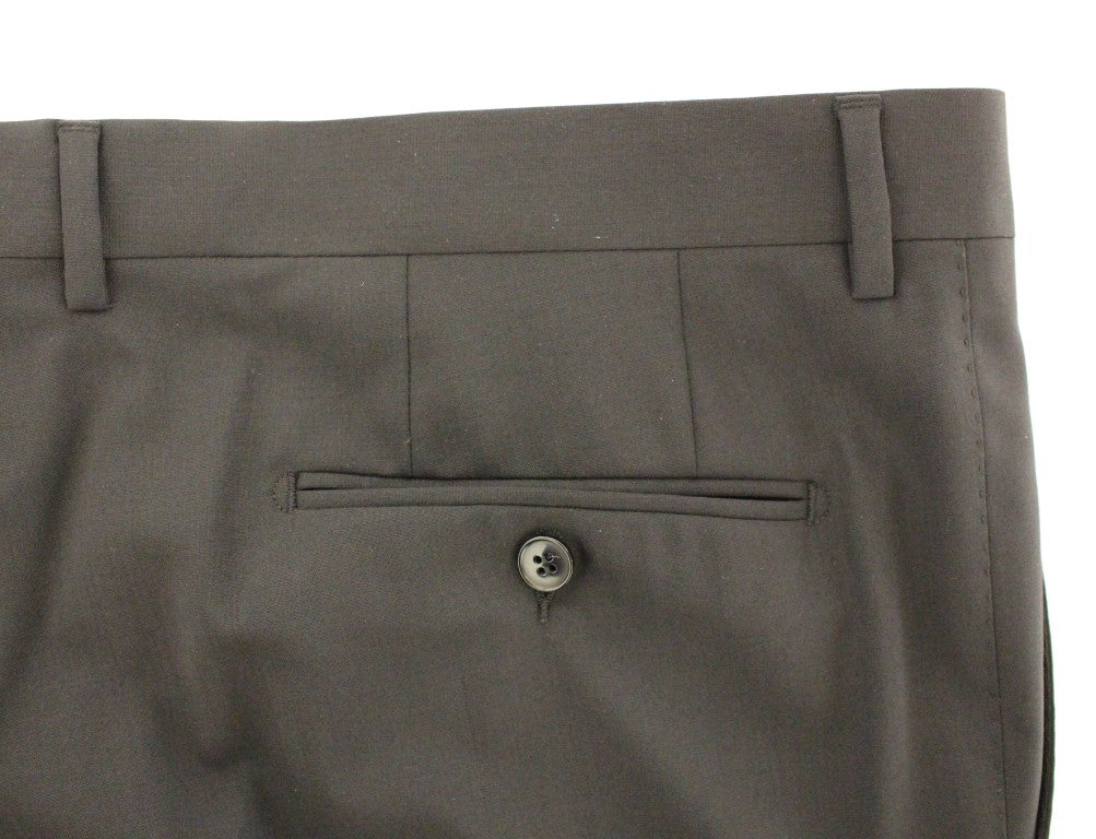 Dolce & Gabbana Black Wool Stretch Pleated Pants