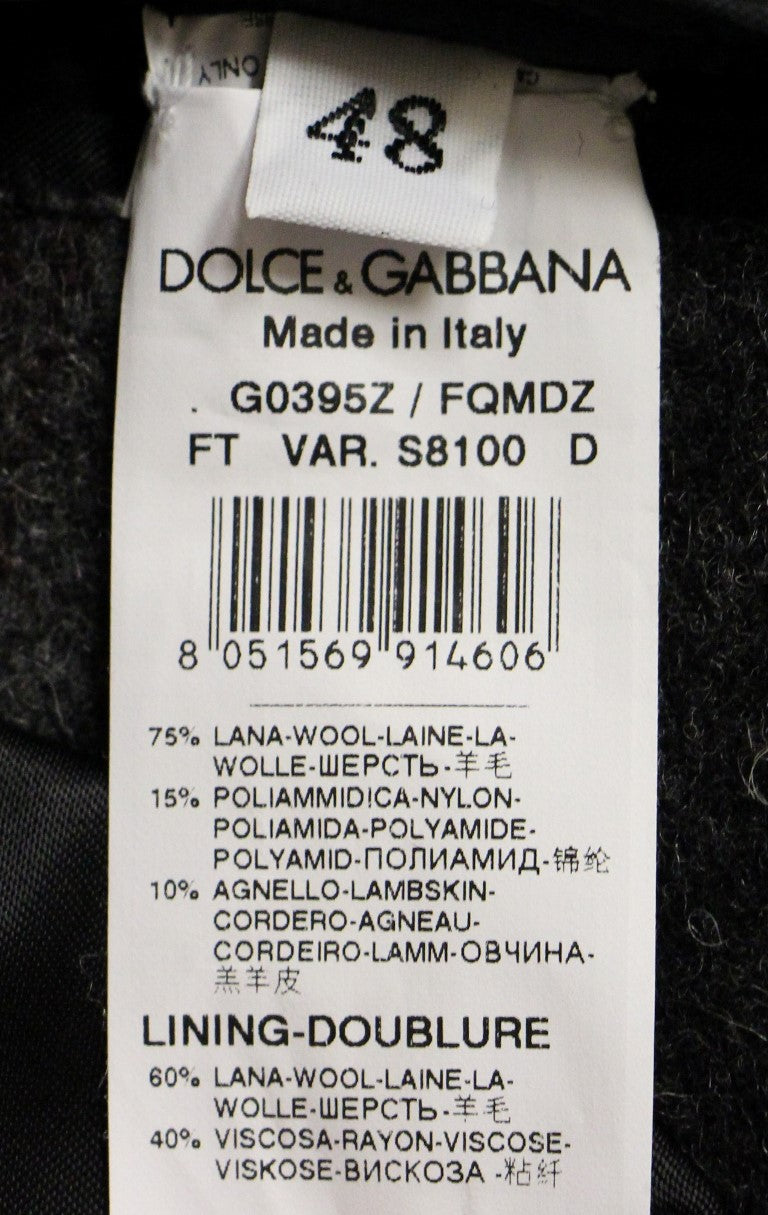 Dolce & Gabbana Sicilia Checkered Wool Blend Coat