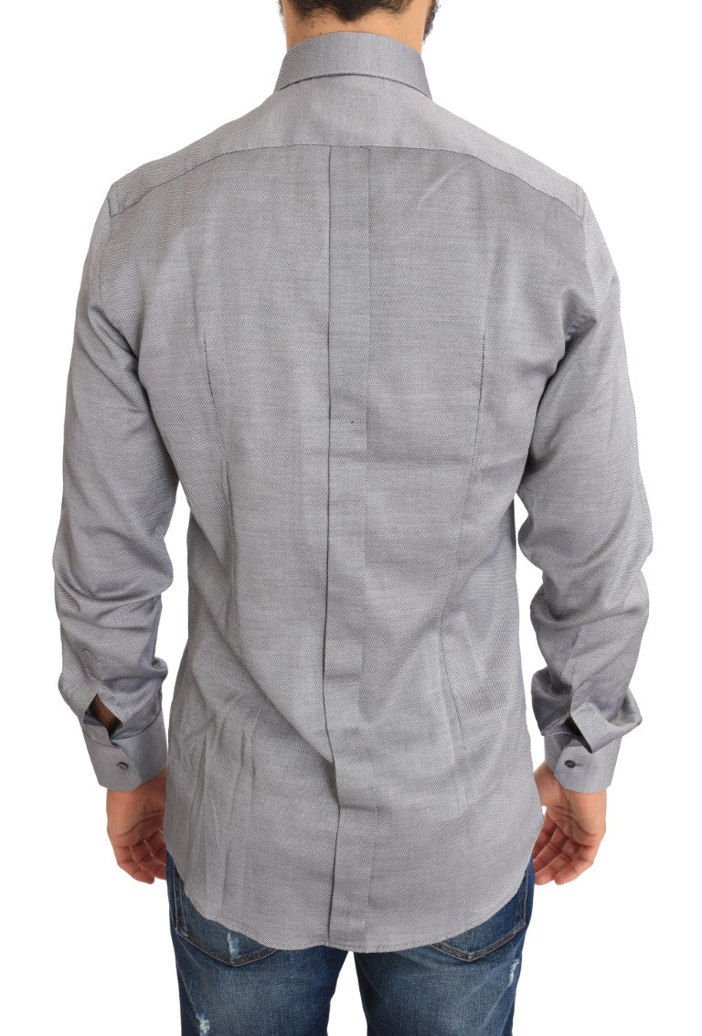 Dolce & Gabbana Slim Fit Formal Cotton Shirt in Gray