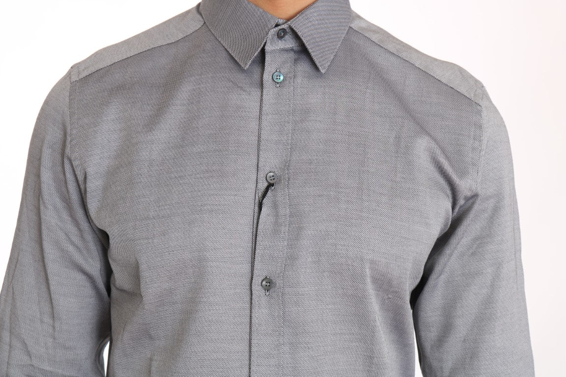 Dolce & Gabbana Slim Fit Formal Cotton Shirt in Gray