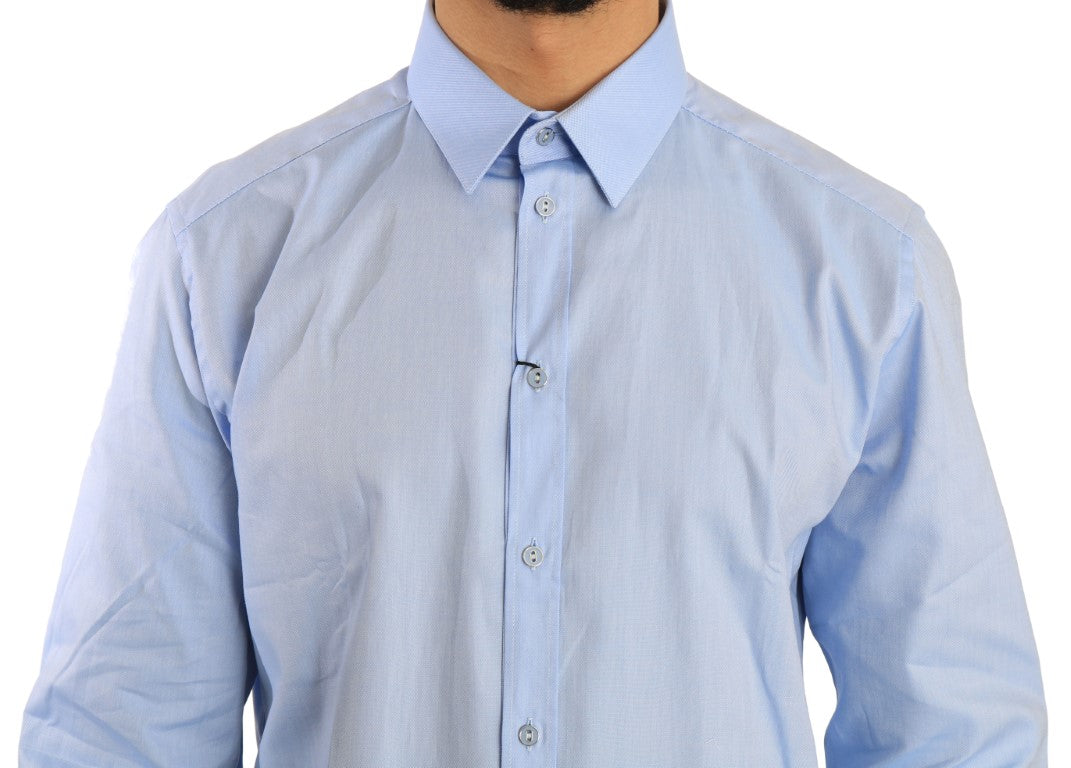 Dolce & Gabbana Elegant Blue Cotton Dress Shirt