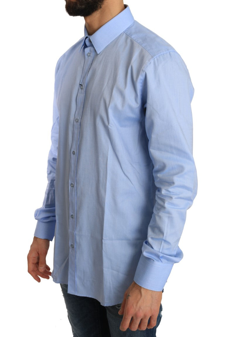 Dolce & Gabbana Elegant Blue Cotton Dress Shirt