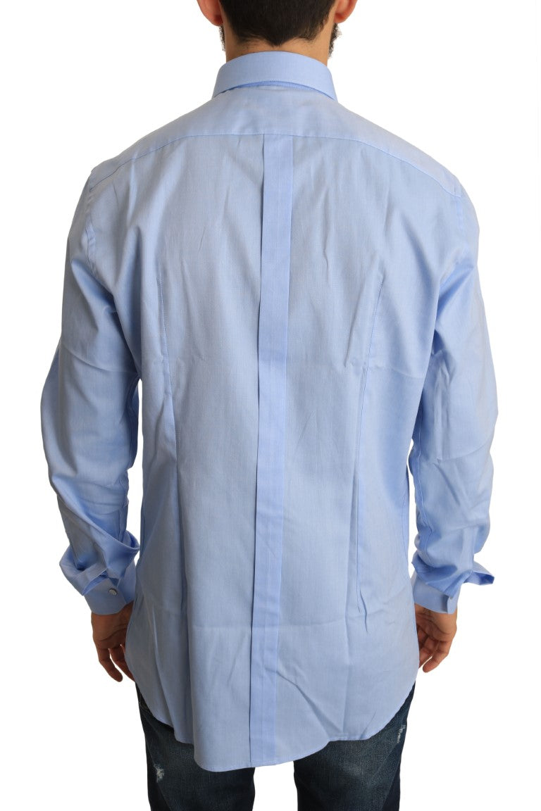 Dolce & Gabbana Elegant Blue Cotton Dress Shirt