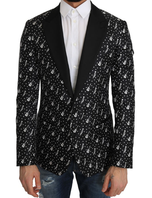 Dolce & Gabbana Polka Dot Jazz Print Slim Fit Blazer