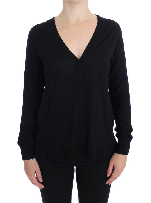 Dolce & Gabbana Elegant Black Wool Cardigan Sweater