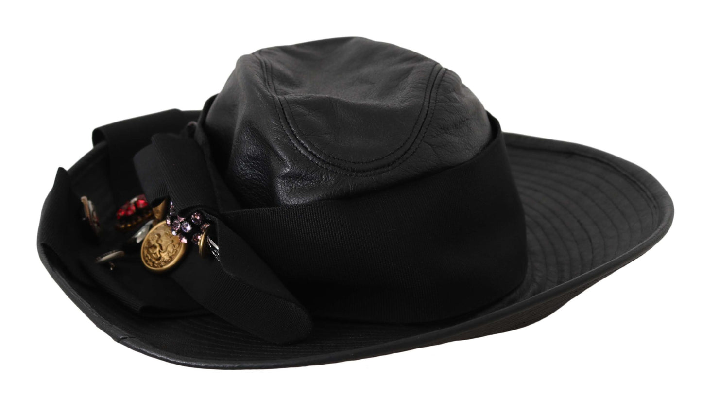 Dolce & Gabbana Elegant Wide-Brim Crystal Fedora Hat