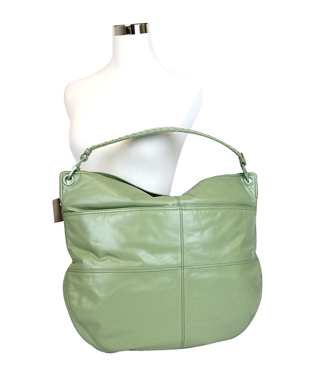 Bottega Veneta Bottega Veneta Women Green Leather Hobo Woven Detail Bag