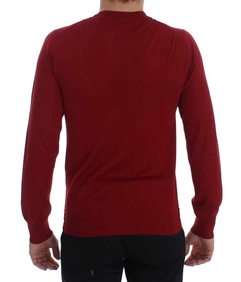 Dolce & Gabbana Elegant Scarlet Cashmere Crew-Neck Sweater